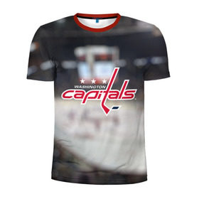 Мужская футболка 3D спортивная с принтом Washington capitals , 100% полиэстер с улучшенными характеристиками | приталенный силуэт, круглая горловина, широкие плечи, сужается к линии бедра | вашингтон | кэпиталс