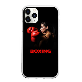Чехол для iPhone 11 Pro матовый с принтом BOXING , Силикон |  | бокс. box | боксёр | боксёрские перчатки | единоборства | спорт