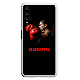 Чехол для Honor 20 с принтом BOXING , Силикон | Область печати: задняя сторона чехла, без боковых панелей | бокс. box | боксёр | боксёрские перчатки | единоборства | спорт