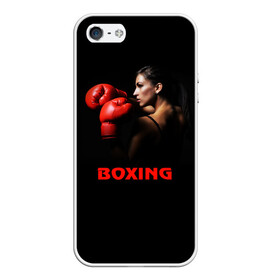 Чехол для iPhone 5/5S матовый с принтом BOXING , Силикон | Область печати: задняя сторона чехла, без боковых панелей | бокс. box | боксёр | боксёрские перчатки | единоборства | спорт