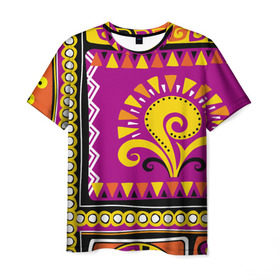 Мужская футболка 3D с принтом Африка , 100% полиэфир | прямой крой, круглый вырез горловины, длина до линии бедер | орнамент | цветной | этнический | этно | яркий