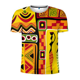 Мужская футболка 3D спортивная с принтом Африка , 100% полиэстер с улучшенными характеристиками | приталенный силуэт, круглая горловина, широкие плечи, сужается к линии бедра | орнамент | этнический | этно | яркий
