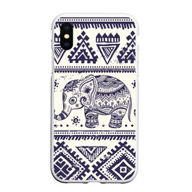 Чехол для iPhone XS Max матовый с принтом Африка , Силикон | Область печати: задняя сторона чехла, без боковых панелей | орнамент | слон | этно
