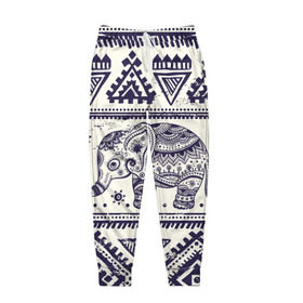 Мужские брюки 3D с принтом Африка , 100% полиэстер | манжеты по низу, эластичный пояс регулируется шнурком, по бокам два кармана без застежек, внутренняя часть кармана из мелкой сетки | орнамент | слон | этно