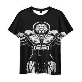 Мужская футболка 3D с принтом Strongman , 100% полиэфир | прямой крой, круглый вырез горловины, длина до линии бедер | bodybuilding | gym | house | know | power | бодибилдинг | культуризм | лев | сила | спорт | фитнес