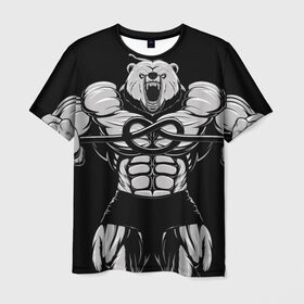 Мужская футболка 3D с принтом Strongman , 100% полиэфир | прямой крой, круглый вырез горловины, длина до линии бедер | Тематика изображения на принте: bodybuilding | gym | house | know | power | бодибилдинг | культуризм | медведь | сила | спорт | фитнес