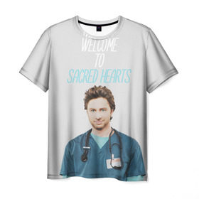 Мужская футболка 3D с принтом Scrubs | JD | Welcome To SH , 100% полиэфир | прямой крой, круглый вырез горловины, длина до линии бедер | heart | hearts | jd | scrubs | больница | клиника | сериал