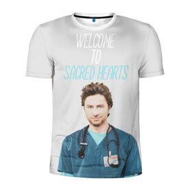 Мужская футболка 3D спортивная с принтом Scrubs | JD | Welcome To SH , 100% полиэстер с улучшенными характеристиками | приталенный силуэт, круглая горловина, широкие плечи, сужается к линии бедра | heart | hearts | jd | scrubs | больница | клиника | сериал