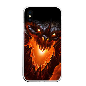 Чехол для iPhone XS Max матовый с принтом Огнедышащий дракон , Силикон | Область печати: задняя сторона чехла, без боковых панелей | дракон | змей | монстр | огонь | пасть | пламя | прикольные картинки
