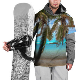 Накидка на куртку 3D с принтом Пальма , 100% полиэстер |  | море | отдых | отпуск | пальмы | пляж | солнце | туризм