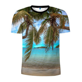 Мужская футболка 3D спортивная с принтом Пальма , 100% полиэстер с улучшенными характеристиками | приталенный силуэт, круглая горловина, широкие плечи, сужается к линии бедра | море | отдых | отпуск | пальмы | пляж | солнце | туризм