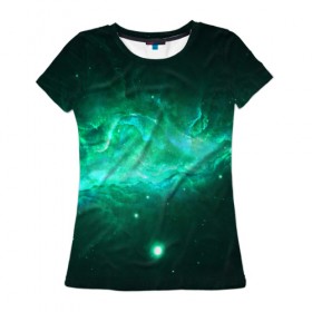 Женская футболка 3D с принтом Вселенная , 100% полиэфир ( синтетическое хлопкоподобное полотно) | прямой крой, круглый вырез горловины, длина до линии бедер | 3д | вселенная | гравитация | звезда | космос | новая