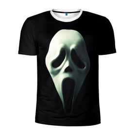 Мужская футболка 3D спортивная с принтом Крик , 100% полиэстер с улучшенными характеристиками | приталенный силуэт, круглая горловина, широкие плечи, сужается к линии бедра | scream | крик | маска | ужастик | ужасы