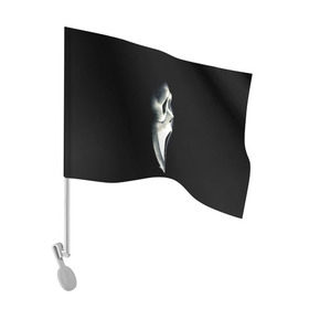 Флаг для автомобиля с принтом Крик , 100% полиэстер | Размер: 30*21 см | scream | крик | маска | ужастик | ужасы