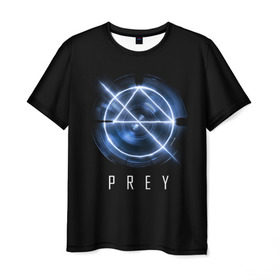 Мужская футболка 3D с принтом Prey , 100% полиэфир | прямой крой, круглый вырез горловины, длина до линии бедер | prey | игра | космос