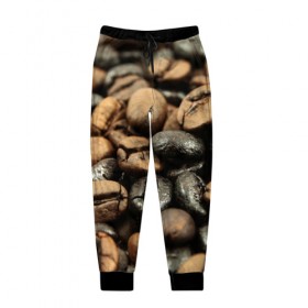 Мужские брюки 3D с принтом зерна кофе , 100% полиэстер | манжеты по низу, эластичный пояс регулируется шнурком, по бокам два кармана без застежек, внутренняя часть кармана из мелкой сетки | зерна | кофе