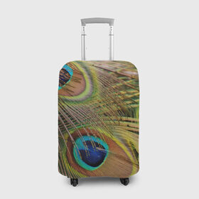 Чехол для чемодана 3D с принтом перо павлина , 86% полиэфир, 14% спандекс | двустороннее нанесение принта, прорези для ручек и колес | павлин | перо | перышки | птица