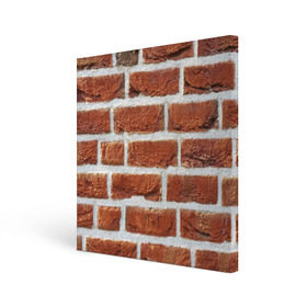 Холст квадратный с принтом старая кирпичная стена , 100% ПВХ |  | Тематика изображения на принте: камни | кирпич | постройка | стена | стройка | цемент