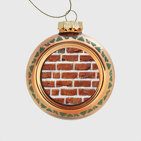Стеклянный ёлочный шар с принтом старая кирпичная стена , Стекло | Диаметр: 80 мм | Тематика изображения на принте: камни | кирпич | постройка | стена | стройка | цемент