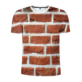 Мужская футболка 3D спортивная с принтом старая кирпичная стена , 100% полиэстер с улучшенными характеристиками | приталенный силуэт, круглая горловина, широкие плечи, сужается к линии бедра | Тематика изображения на принте: камни | кирпич | постройка | стена | стройка | цемент