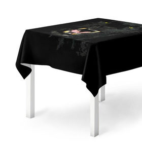 Скатерть 3D с принтом Чёрная пантера , 100% полиэстер (ткань не мнется и не растягивается) | Размер: 150*150 см | кошка | оскал | пантера | прикольные картинки