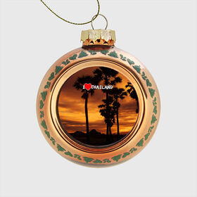 Стеклянный ёлочный шар с принтом Thailand , Стекло | Диаметр: 80 мм | море | отдых | отпуск | пляж | солнце | туризм | турист