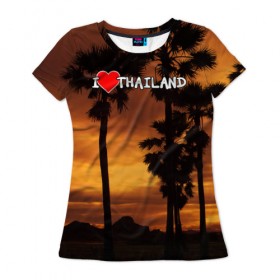 Женская футболка 3D с принтом Thailand , 100% полиэфир ( синтетическое хлопкоподобное полотно) | прямой крой, круглый вырез горловины, длина до линии бедер | море | отдых | отпуск | пляж | солнце | туризм | турист