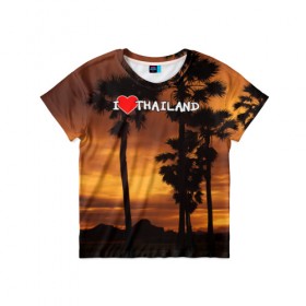 Детская футболка 3D с принтом Thailand , 100% гипоаллергенный полиэфир | прямой крой, круглый вырез горловины, длина до линии бедер, чуть спущенное плечо, ткань немного тянется | море | отдых | отпуск | пляж | солнце | туризм | турист