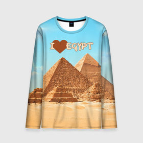 Мужской лонгслив 3D с принтом Egypt , 100% полиэстер | длинные рукава, круглый вырез горловины, полуприлегающий силуэт | египет | заграница | отдых | отпуск | пирамиды | турист