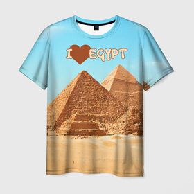 Мужская футболка 3D с принтом Egypt , 100% полиэфир | прямой крой, круглый вырез горловины, длина до линии бедер | египет | заграница | отдых | отпуск | пирамиды | турист