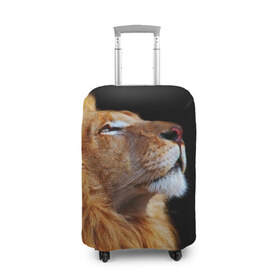 Чехол для чемодана 3D с принтом Лев , 86% полиэфир, 14% спандекс | двустороннее нанесение принта, прорези для ручек и колес | lion | лев | хищник