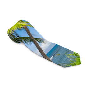 Галстук 3D с принтом Пальмы , 100% полиэстер | Длина 148 см; Плотность 150-180 г/м2 | море | отдых | отпуск | пальмы | пляж | солнце | туризм