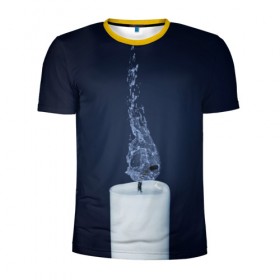 Мужская футболка 3D спортивная с принтом Свеча , 100% полиэстер с улучшенными характеристиками | приталенный силуэт, круглая горловина, широкие плечи, сужается к линии бедра | Тематика изображения на принте: 