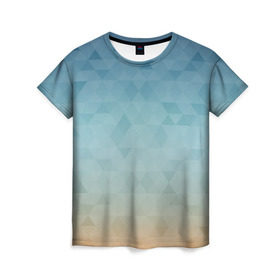 Женская футболка 3D с принтом Ромбы , 100% полиэфир ( синтетическое хлопкоподобное полотно) | прямой крой, круглый вырез горловины, длина до линии бедер | geometria | геометрия | градиент | узоры