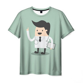 Мужская футболка 3D с принтом Доктор , 100% полиэфир | прямой крой, круглый вырез горловины, длина до линии бедер | doctor | house md | md | врач | дантист | доктор | мед работник | медецина | медик | хирург