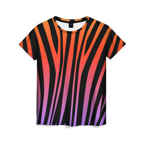 Женская футболка 3D с принтом Зебра , 100% полиэфир ( синтетическое хлопкоподобное полотно) | прямой крой, круглый вырез горловины, длина до линии бедер | sea | summer | африка | вода | джунгли | зебра | леопард | лето | море | океан | пляж | полосы | принт | тигр