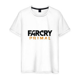 Мужская футболка хлопок с принтом Far cry primal logo , 100% хлопок | прямой крой, круглый вырез горловины, длина до линии бедер, слегка спущенное плечо. | 