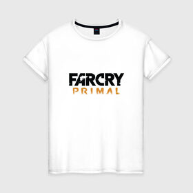 Женская футболка хлопок с принтом Far cry primal logo , 100% хлопок | прямой крой, круглый вырез горловины, длина до линии бедер, слегка спущенное плечо | 