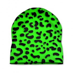 Шапка 3D с принтом Леопард , 100% полиэстер | универсальный размер, печать по всей поверхности изделия | 