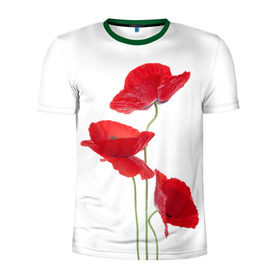 Мужская футболка 3D спортивная с принтом Маки , 100% полиэстер с улучшенными характеристиками | приталенный силуэт, круглая горловина, широкие плечи, сужается к линии бедра | field | flowers | poppies | poppy | red | wild | красные | мак | маки | поле | полевые | цветы
