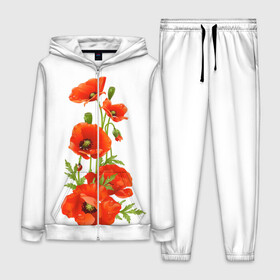 Женский костюм 3D с принтом Маки ,  |  | field | flowers | poppies | poppy | red | wild | красные | мак | маки | поле | полевые | цветы