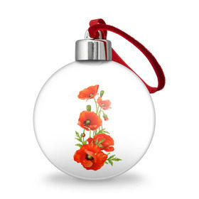 Ёлочный шар с принтом Маки , Пластик | Диаметр: 77 мм | field | flowers | poppies | poppy | red | wild | красные | мак | маки | поле | полевые | цветы