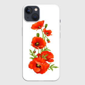 Чехол для iPhone 13 с принтом Маки ,  |  | field | flowers | poppies | poppy | red | wild | красные | мак | маки | поле | полевые | цветы
