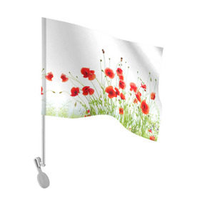 Флаг для автомобиля с принтом Маки , 100% полиэстер | Размер: 30*21 см | field | flowers | meadow | nature | poppies | poppy | red | summer | wild | красные | лето | луг | мак | маки | поле | полевые | природа | цветы