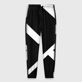 Мужские брюки 3D с принтом Black and White , 100% полиэстер | манжеты по низу, эластичный пояс регулируется шнурком, по бокам два кармана без застежек, внутренняя часть кармана из мелкой сетки | белый | геометрия | полосы | черный