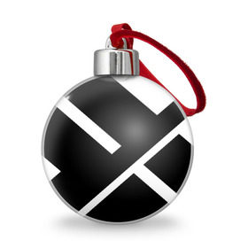 Ёлочный шар с принтом Black and White , Пластик | Диаметр: 77 мм | белый | геометрия | полосы | черный