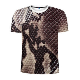 Мужская футболка 3D спортивная с принтом Карибский удав , 100% полиэстер с улучшенными характеристиками | приталенный силуэт, круглая горловина, широкие плечи, сужается к линии бедра | змея | камуфляж | карибы | новинки | текстура