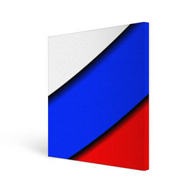 Холст квадратный с принтом Российский флаг , 100% ПВХ |  | косой | наклонный | триколор