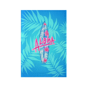 Обложка для паспорта матовая кожа с принтом Aloha , натуральная матовая кожа | размер 19,3 х 13,7 см; прозрачные пластиковые крепления | Тематика изображения на принте: sea | гавайи | жара | калифорния | лето | любовь | море | океан | отдых | пальмы | пляж | серфинг | солнце