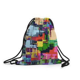 Рюкзак-мешок 3D с принтом Взрыв красок , 100% полиэстер | плотность ткани — 200 г/м2, размер — 35 х 45 см; лямки — толстые шнурки, застежка на шнуровке, без карманов и подкладки | абстракция | краски | радуга | узор | цвета